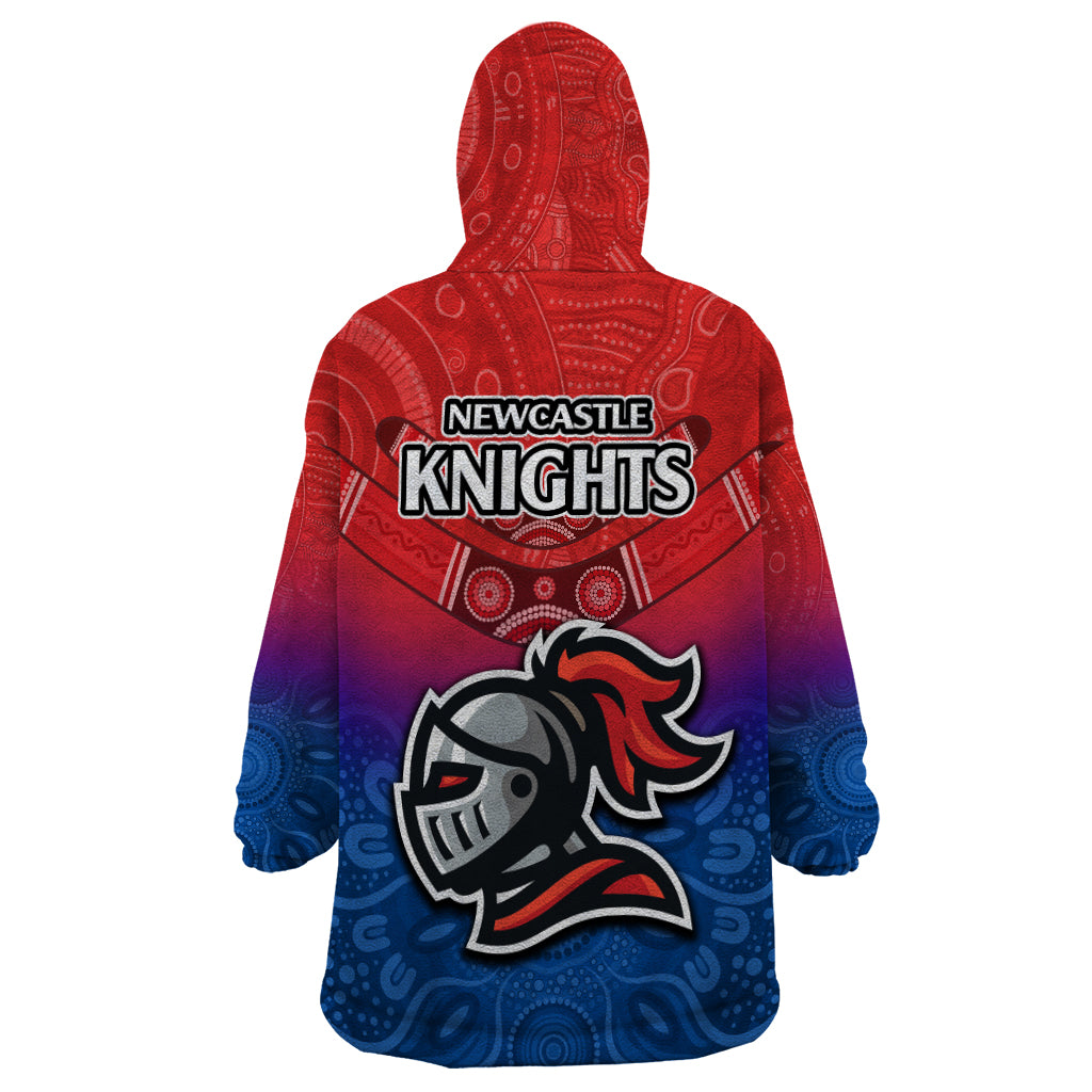 Knights Permier 2023 Wearable Blanket Hoodie NRL Mascot with Aboriginal - Vibe Hoodie Shop