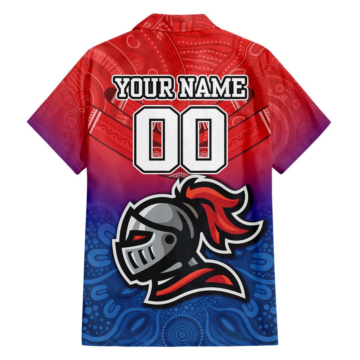 custom-knights-permier-2023-family-matching-long-sleeve-bodycon-dress-and-hawaiian-shirt-nrl-mascot-with-aboriginal