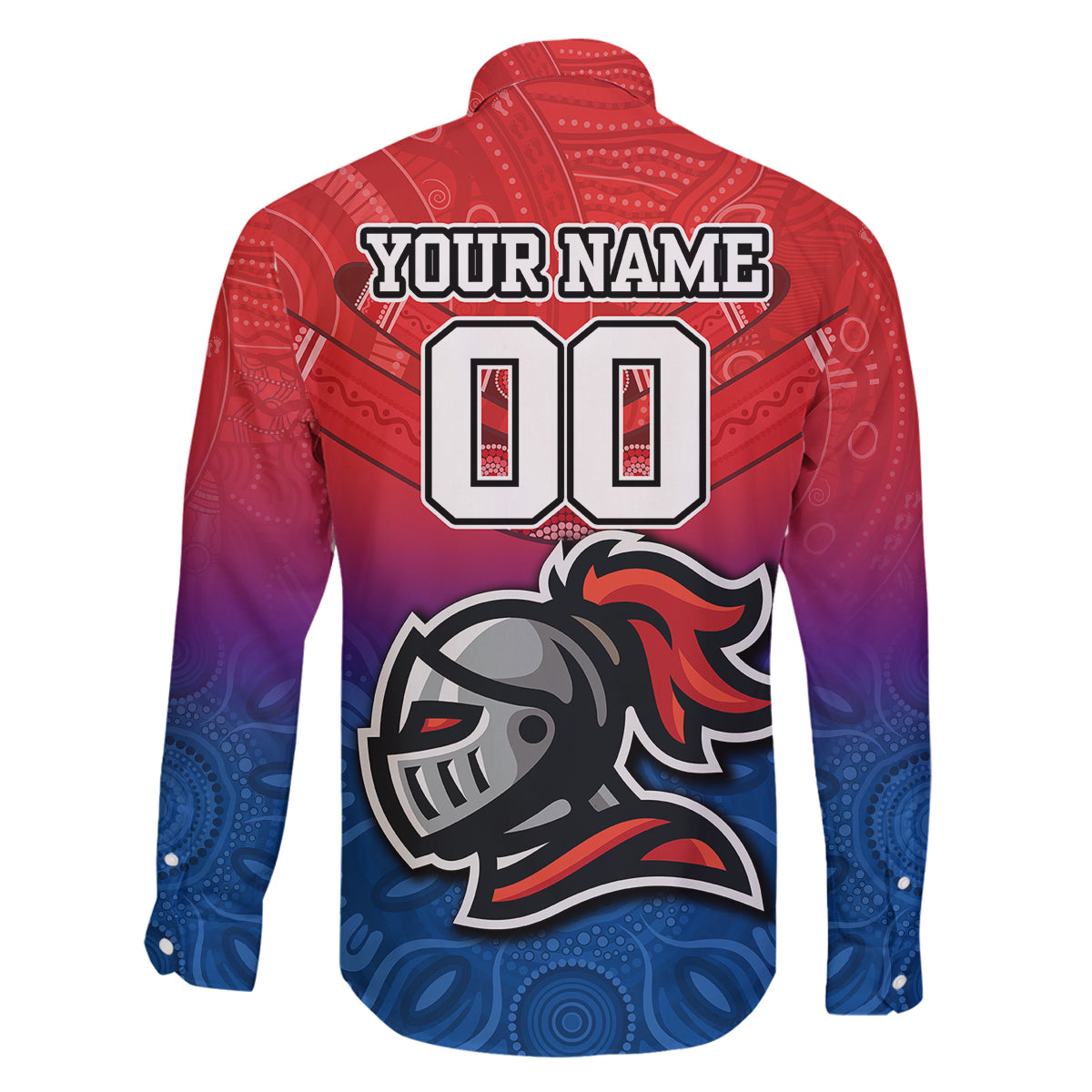 custom-knights-permier-2023-family-matching-tank-maxi-dress-and-hawaiian-shirt-nrl-mascot-with-aboriginal