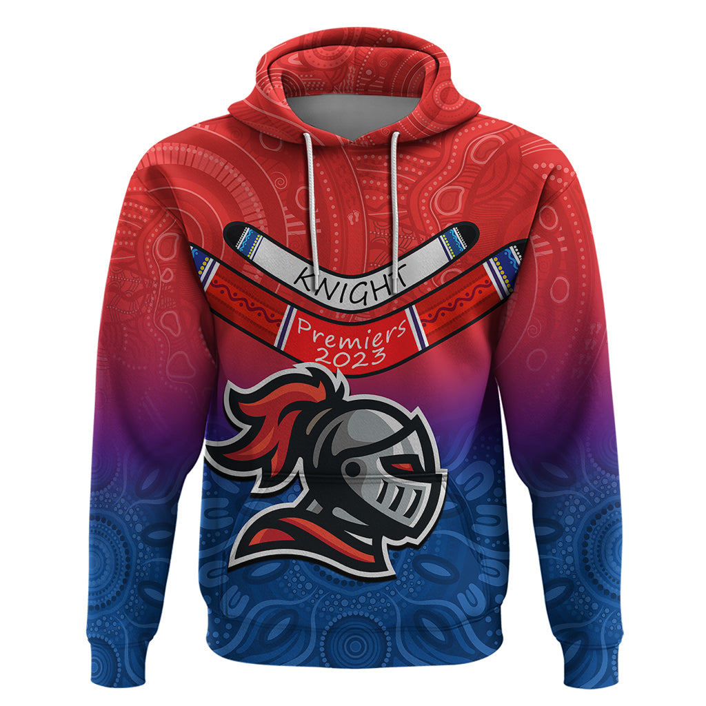 Custom Knights Permier 2023 Hoodie NRL Mascot with Aboriginal LT9 - Vibe Hoodie Shop