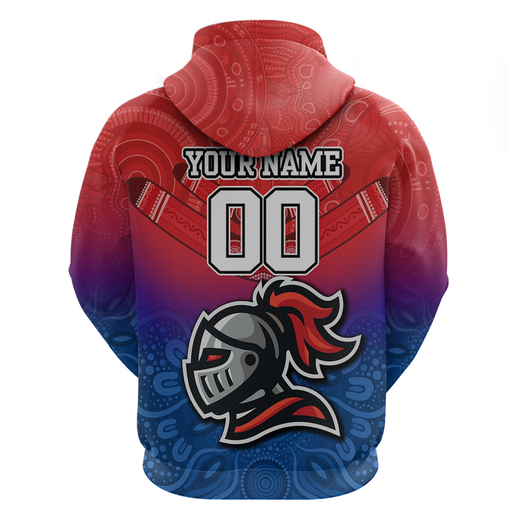 Custom Knights Permier 2023 Hoodie NRL Mascot with Aboriginal LT9 - Vibe Hoodie Shop