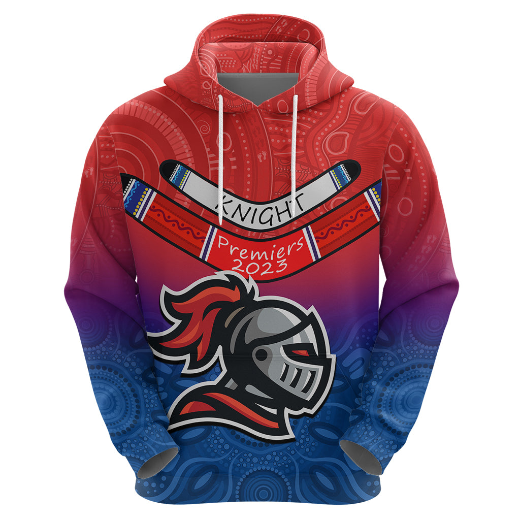Custom Knights Permier 2023 Hoodie NRL Mascot with Aboriginal LT9 - Vibe Hoodie Shop