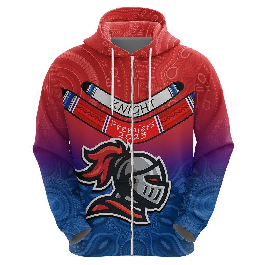 Custom Knights Permier 2023 Hoodie NRL Mascot with Aboriginal LT9 - Vibe Hoodie Shop