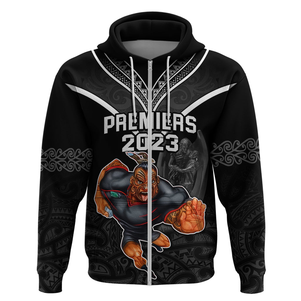 Warriors Permier 2023 Hoodie The Wahs Mascot with Maori Tattoo LT9 - Vibe Hoodie Shop