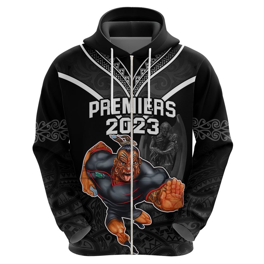Warriors Permier 2023 Hoodie The Wahs Mascot with Maori Tattoo LT9 - Vibe Hoodie Shop