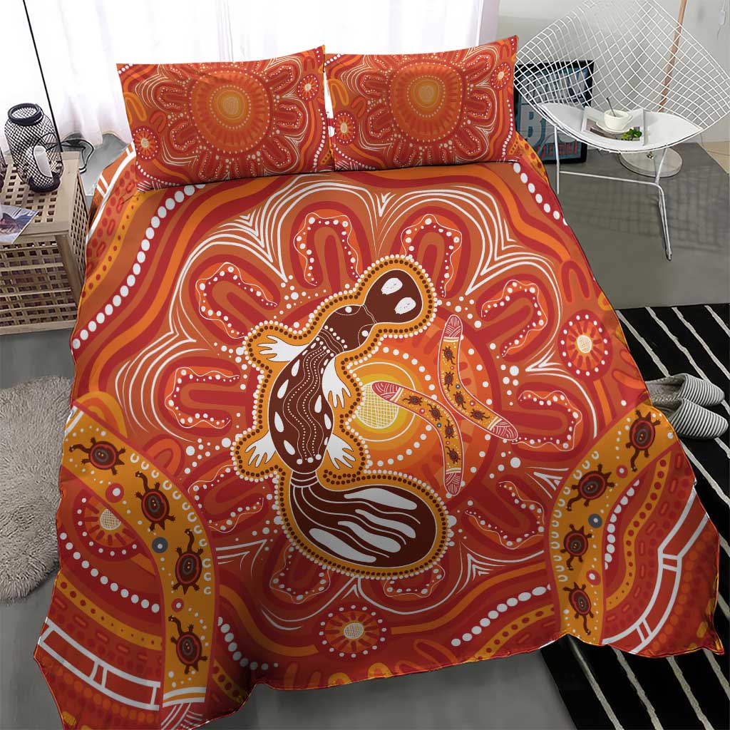 Aboriginal Goanna Art Bedding Set Native Australian Animals - Vibe Hoodie Shop
