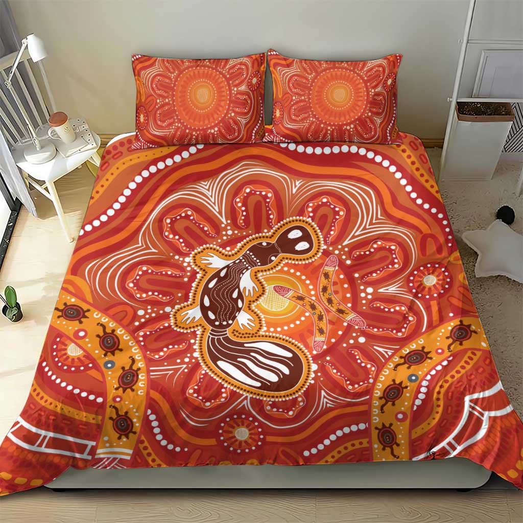 Aboriginal Goanna Art Bedding Set Native Australian Animals - Vibe Hoodie Shop