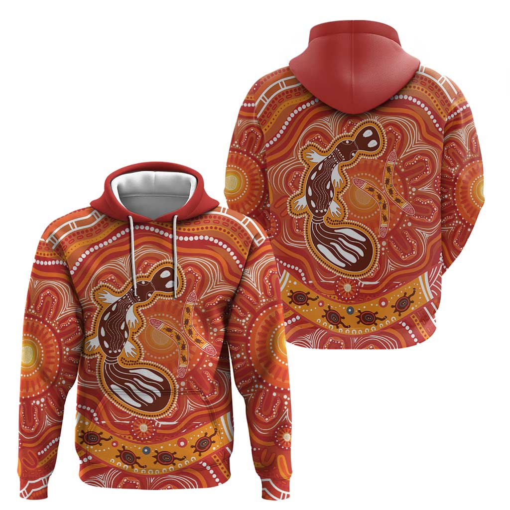 Aboriginal Goanna Art Hoodie Native Australian Animals LT9 - Vibe Hoodie Shop
