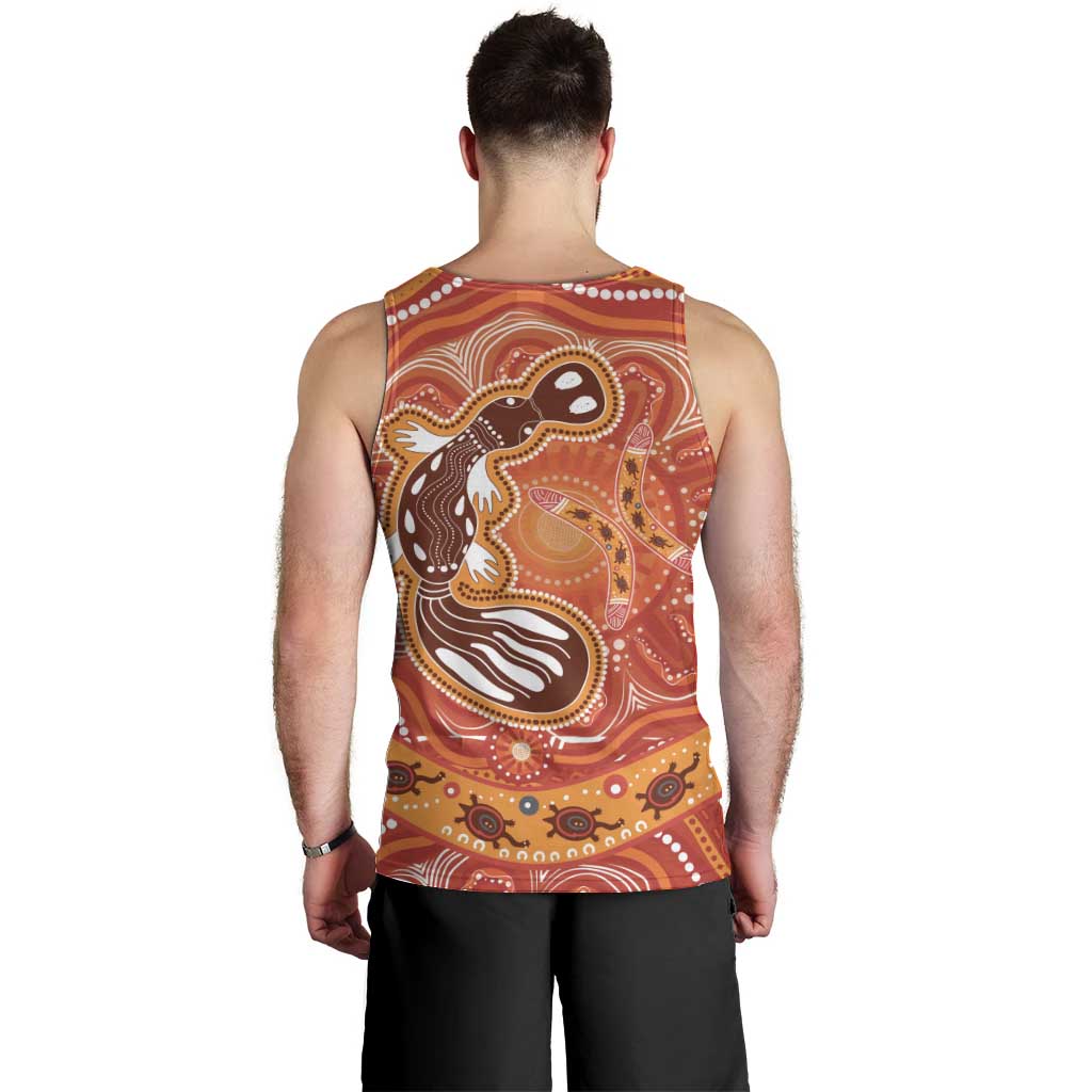Aboriginal Goanna Art Men Tank Top Native Australian Animals - Vibe Hoodie Shop