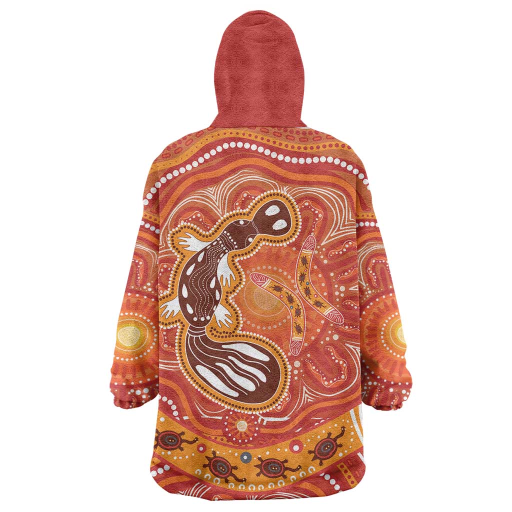 Aboriginal Goanna Art Wearable Blanket Hoodie Native Australian Animals - Vibe Hoodie Shop