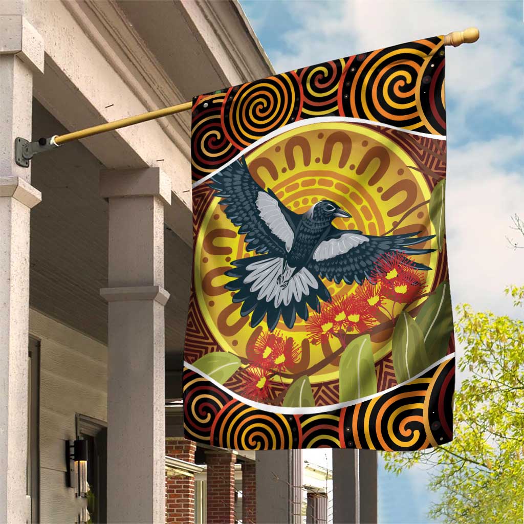 Aboriginal Magpies Dots Art Garden Flag Native Australian Animals - Vibe Hoodie Shop