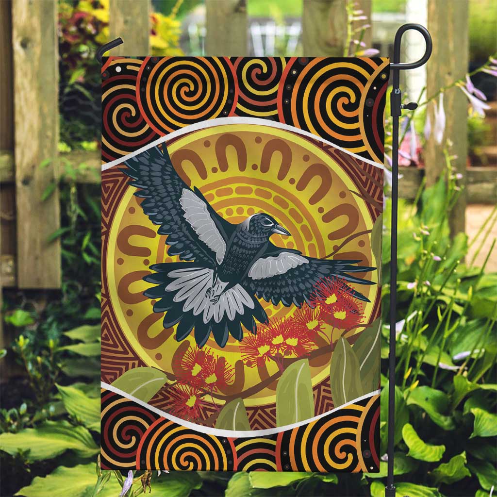 Aboriginal Magpies Dots Art Garden Flag Native Australian Animals - Vibe Hoodie Shop