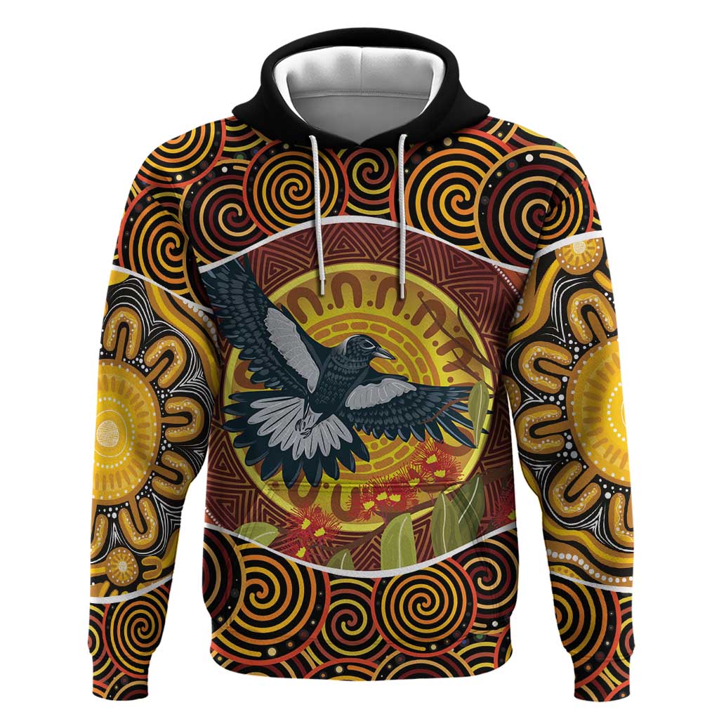 Aboriginal Magpies Dots Art Hoodie Native Australian Animals LT9 - Vibe Hoodie Shop