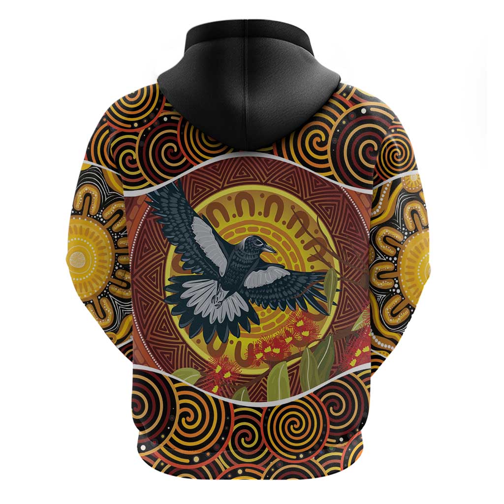 Aboriginal Magpies Dots Art Hoodie Native Australian Animals LT9 - Vibe Hoodie Shop