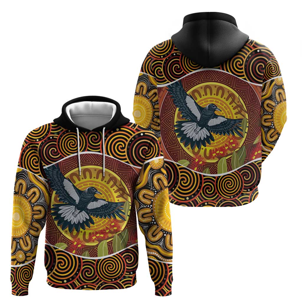 Aboriginal Magpies Dots Art Hoodie Native Australian Animals LT9 - Vibe Hoodie Shop