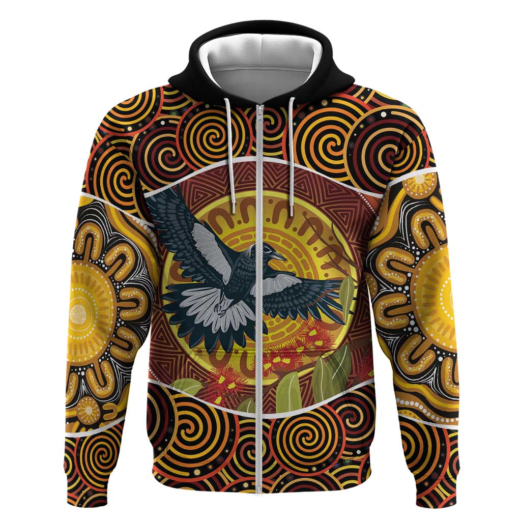Aboriginal Magpies Dots Art Hoodie Native Australian Animals LT9 - Vibe Hoodie Shop