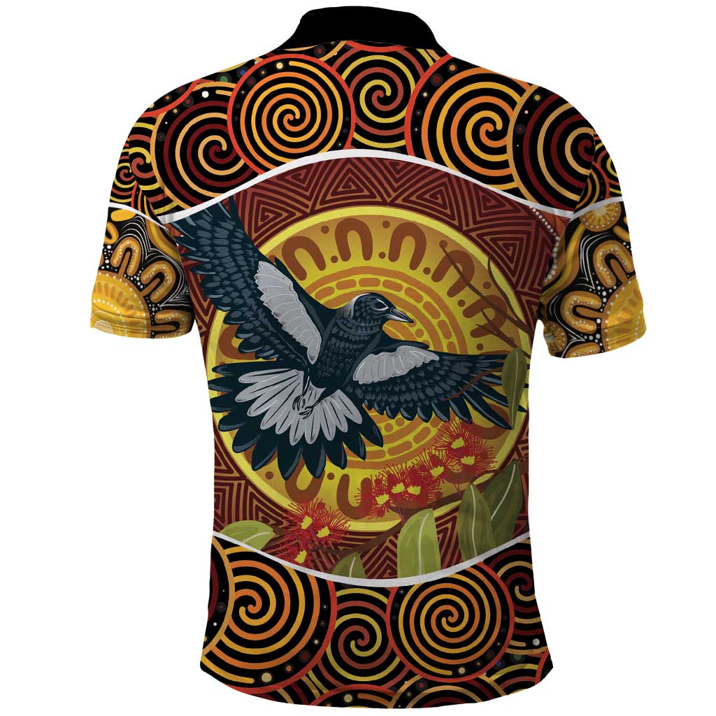 Aboriginal Magpies Dots Art Polo Shirt Native Australian Animals LT9 - Vibe Hoodie Shop