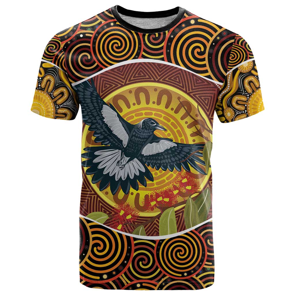 Aboriginal Magpies Dots Art T Shirt Native Australian Animals LT9 - Vibe Hoodie Shop