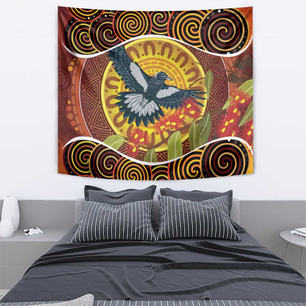 Aboriginal Magpies Dots Art Tapestry Native Australian Animals - Vibe Hoodie Shop