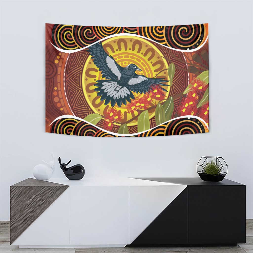 Aboriginal Magpies Dots Art Tapestry Native Australian Animals - Vibe Hoodie Shop