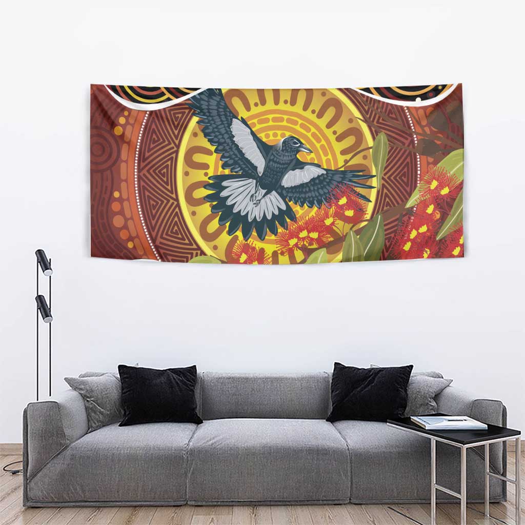 Aboriginal Magpies Dots Art Tapestry Native Australian Animals - Vibe Hoodie Shop