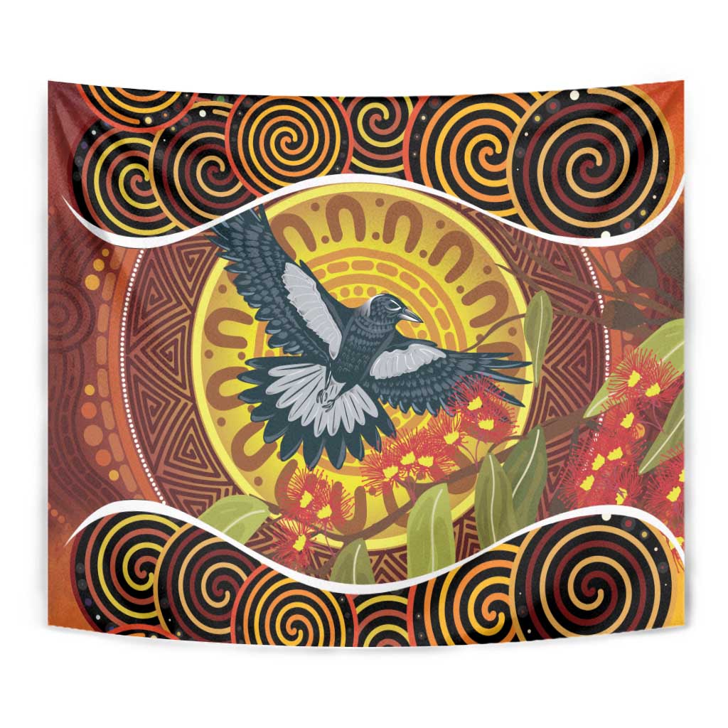 Aboriginal Magpies Dots Art Tapestry Native Australian Animals - Vibe Hoodie Shop