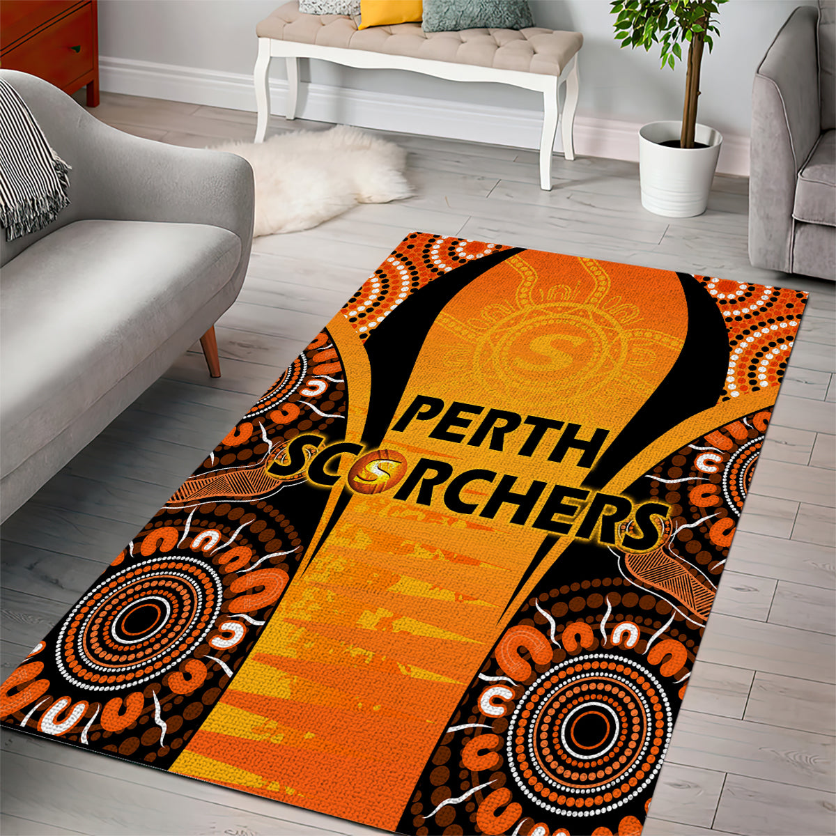 Made Tough Scorchers Custom Area Rug Champions BBL13 Aboriginal Version - Vibe Hoodie Shop