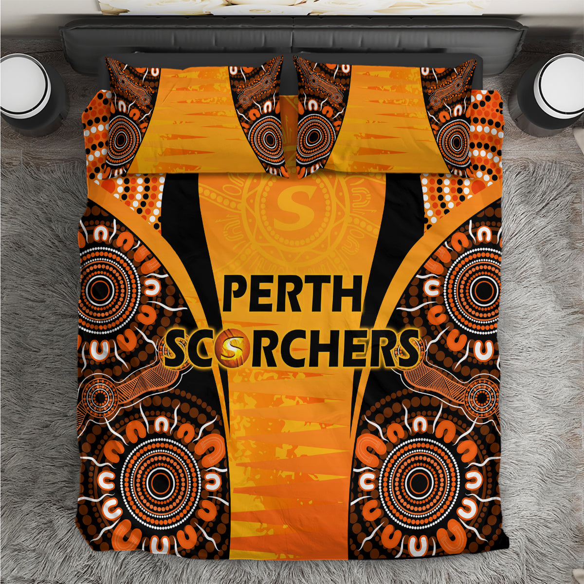 Made Tough Scorchers Custom Bedding Set Champions BBL13 Aboriginal Version - Vibe Hoodie Shop