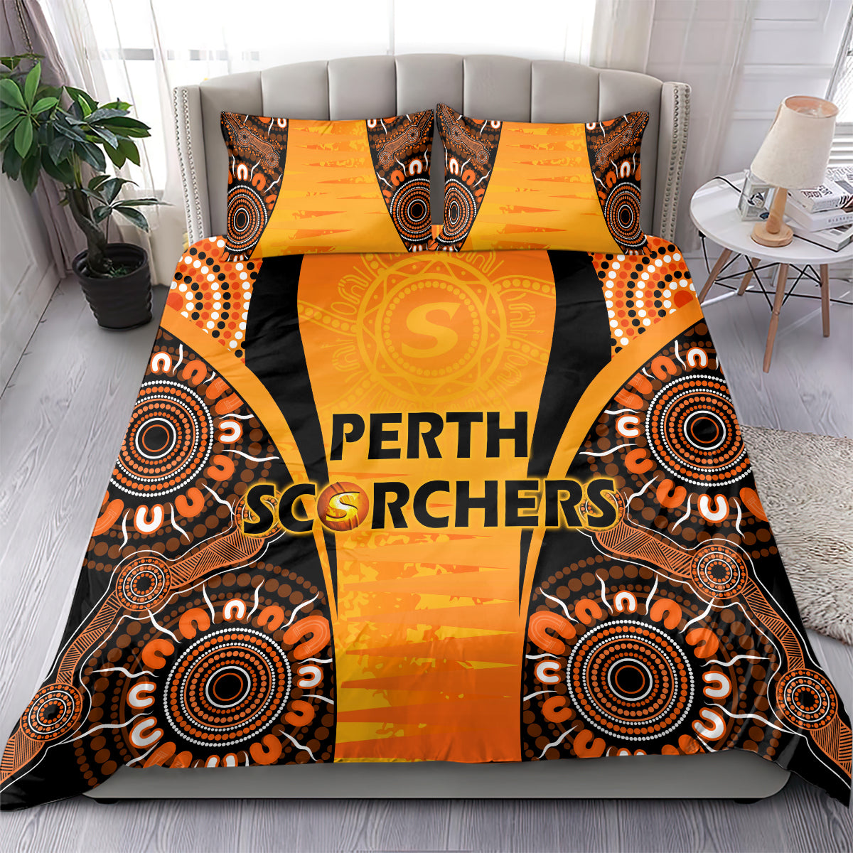 Made Tough Scorchers Custom Bedding Set Champions BBL13 Aboriginal Version - Vibe Hoodie Shop