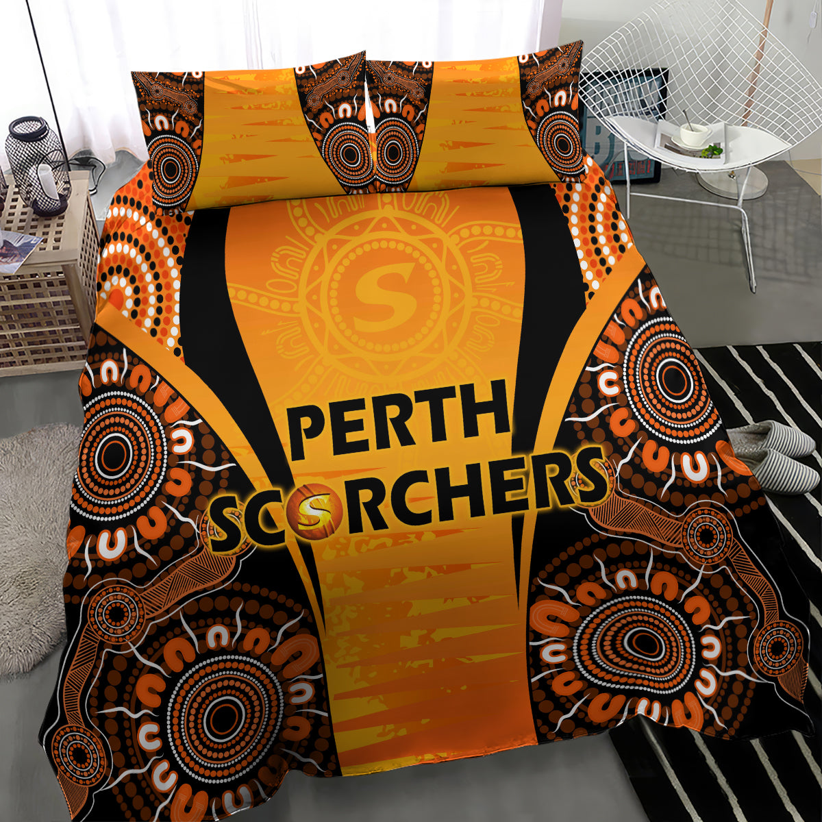 Made Tough Scorchers Custom Bedding Set Champions BBL13 Aboriginal Version - Vibe Hoodie Shop