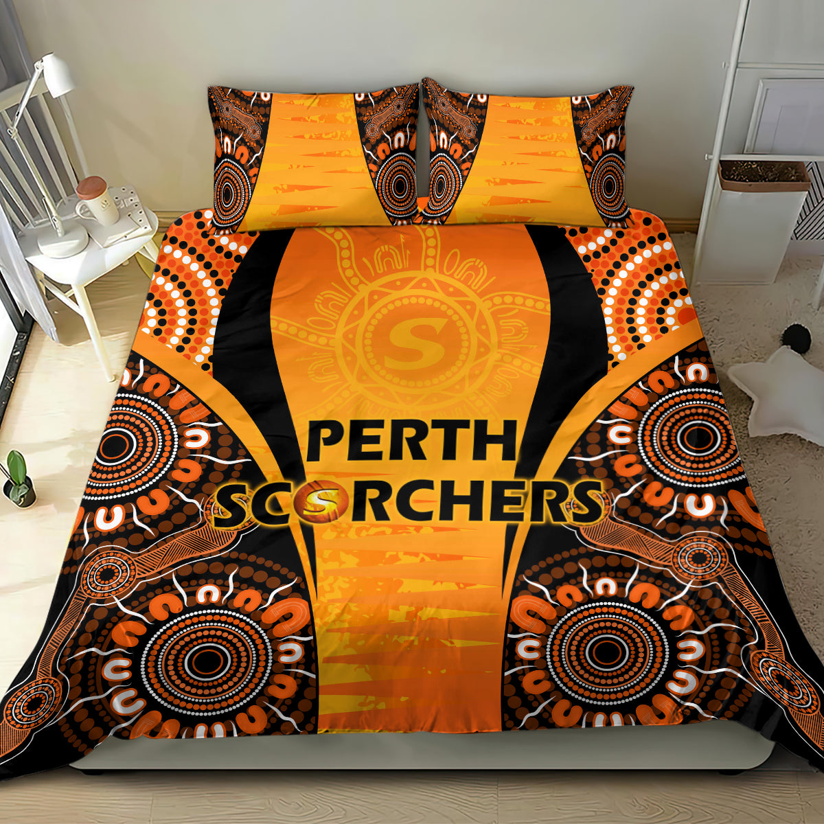 Made Tough Scorchers Custom Bedding Set Champions BBL13 Aboriginal Version - Vibe Hoodie Shop