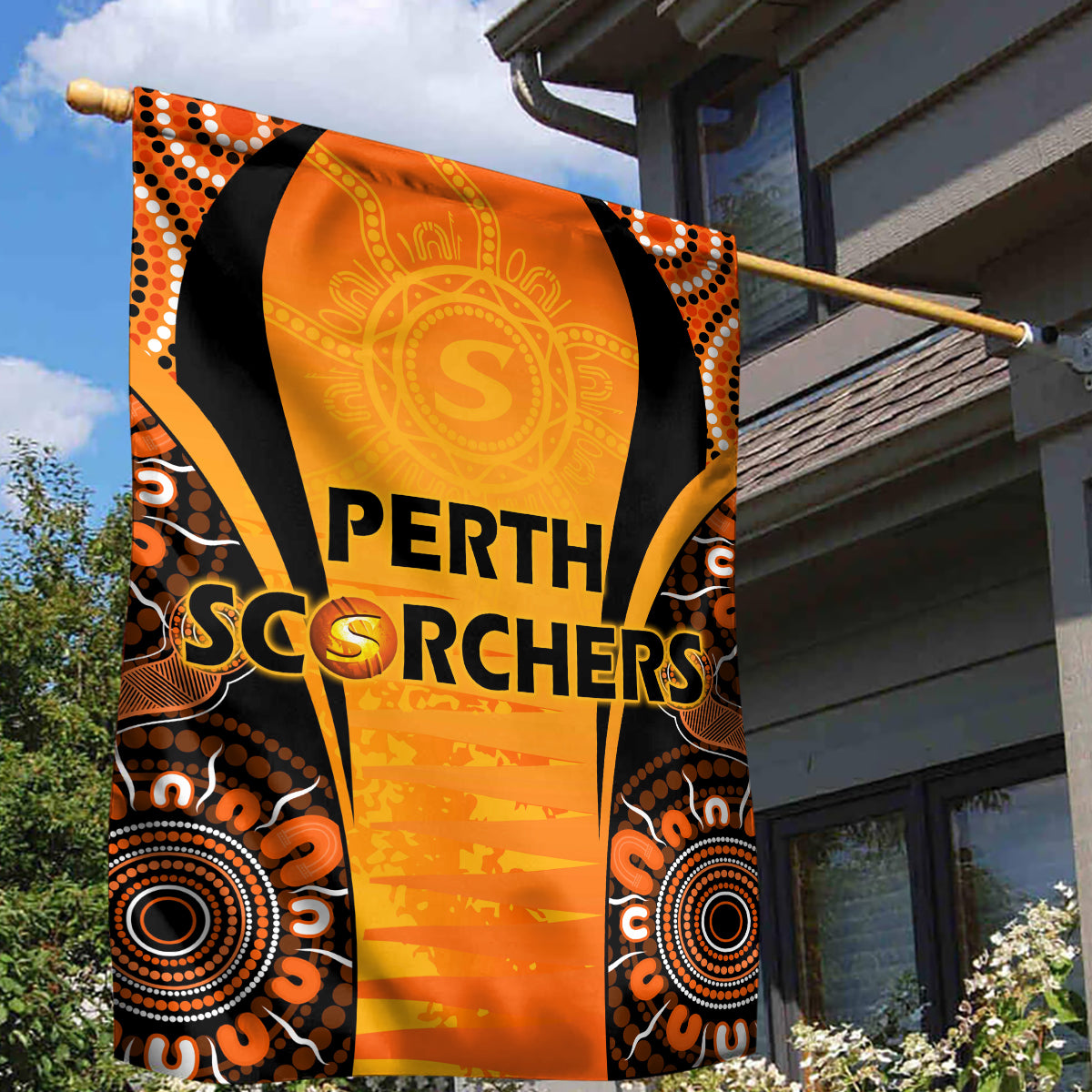 Made Tough Scorchers Custom Garden Flag Champions BBL13 Aboriginal Version - Vibe Hoodie Shop