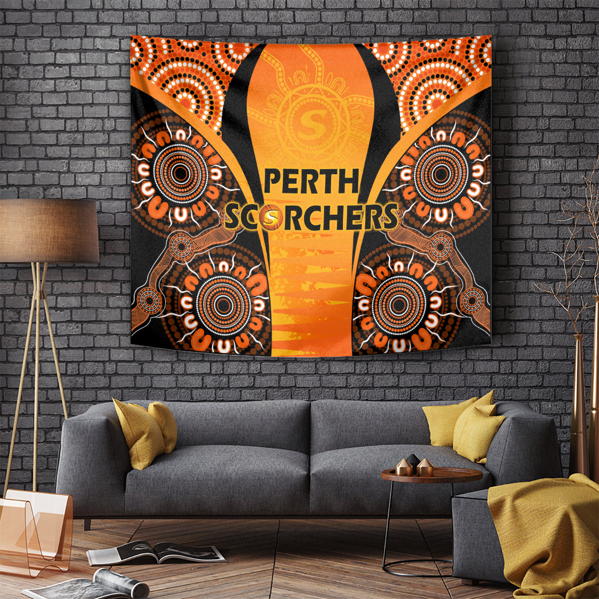 Made Tough Scorchers Custom Tapestry Champions BBL13 Aboriginal Version - Vibe Hoodie Shop