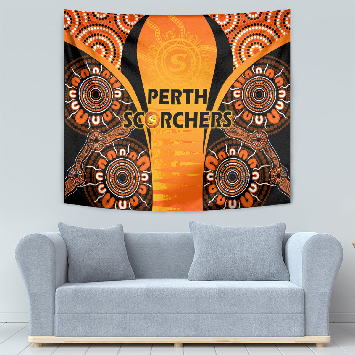 Made Tough Scorchers Custom Tapestry Champions BBL13 Aboriginal Version - Vibe Hoodie Shop