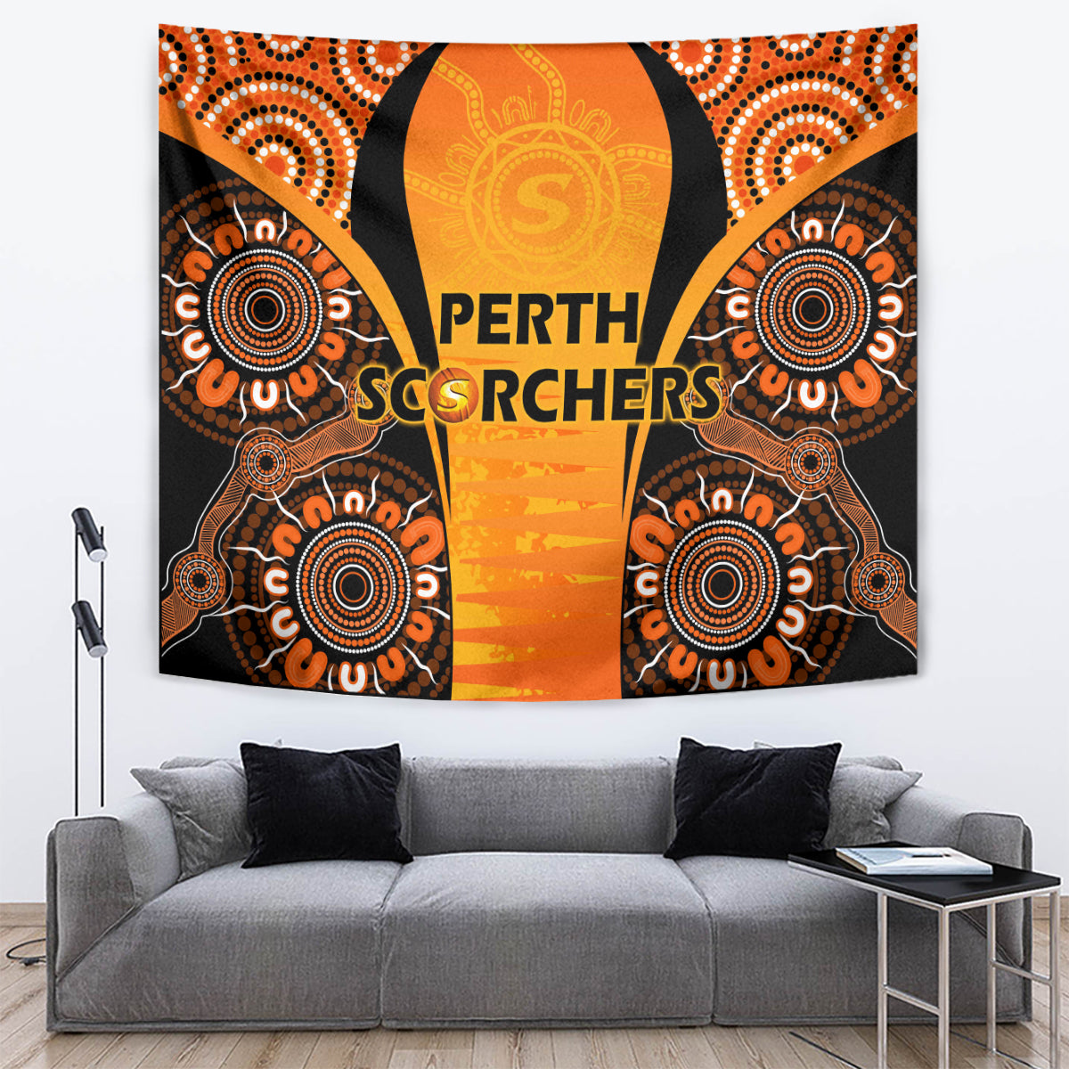 Made Tough Scorchers Custom Tapestry Champions BBL13 Aboriginal Version - Vibe Hoodie Shop