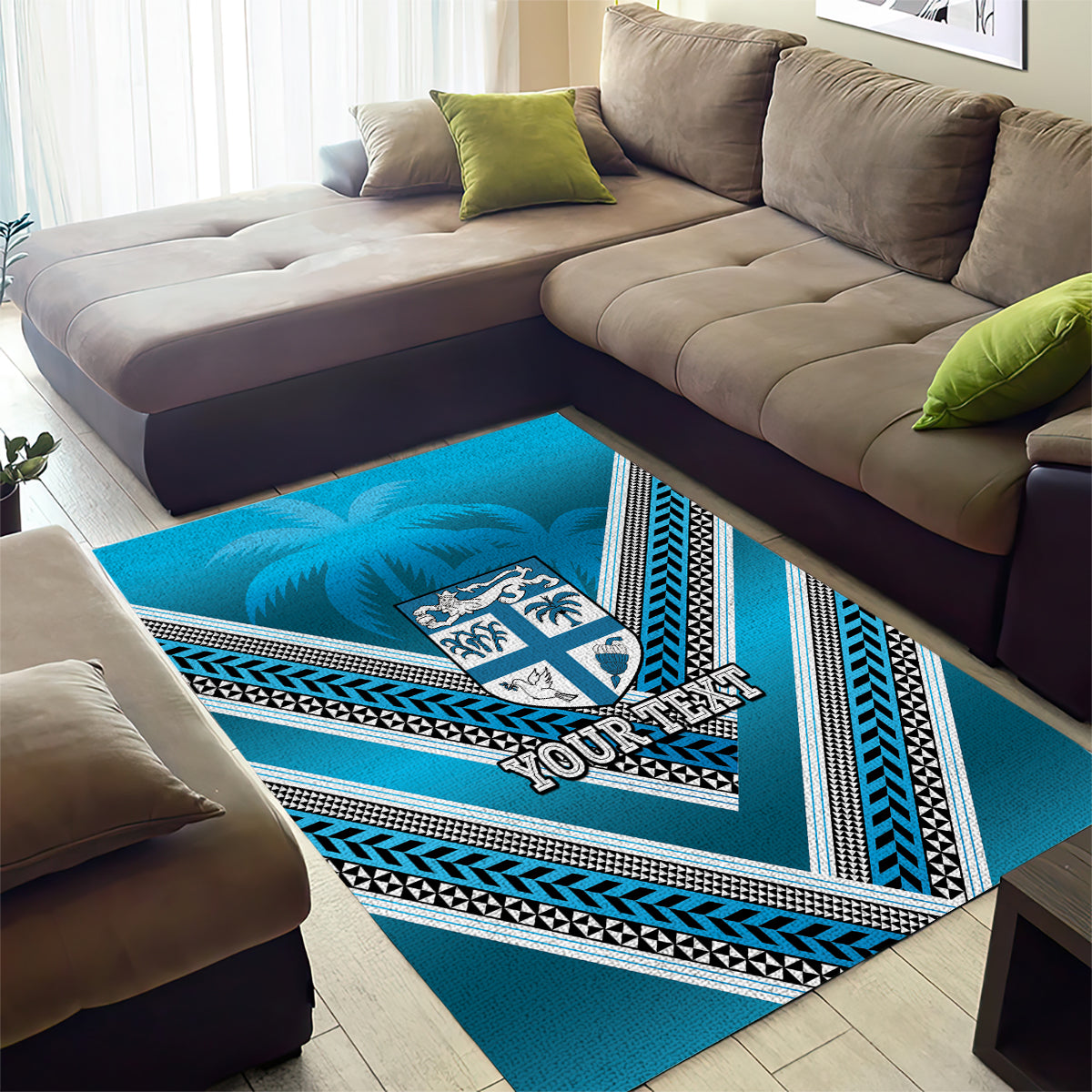 Custom Fiji Rugby Area Rug Fijian Warrior With Polynesian Tribal Tattoos - Vibe Hoodie Shop