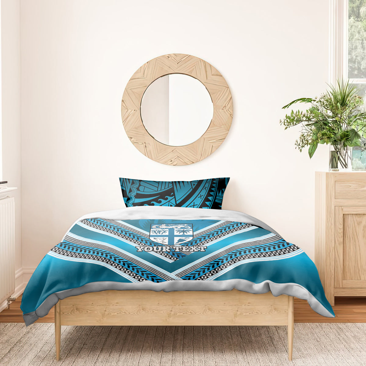 Custom Fiji Rugby Bedding Set Fijian Warrior With Polynesian Tribal Tattoos - Vibe Hoodie Shop