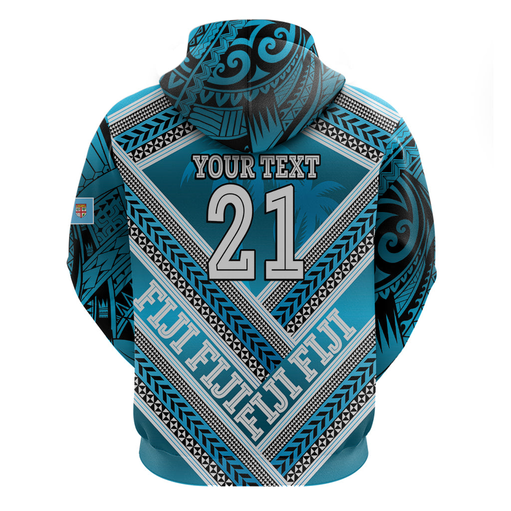 Custom Fiji Rugby Hoodie Fijian Warrior With Polynesian Tribal Tattoos LT9 - Vibe Hoodie Shop