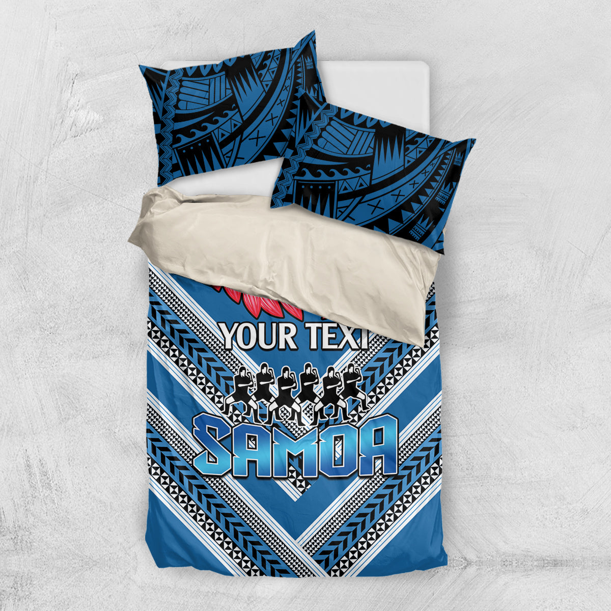 Custom Manuma Samoa Rugby Bedding Set Ula fala Samoan Siva Tau Tribal - Vibe Hoodie Shop