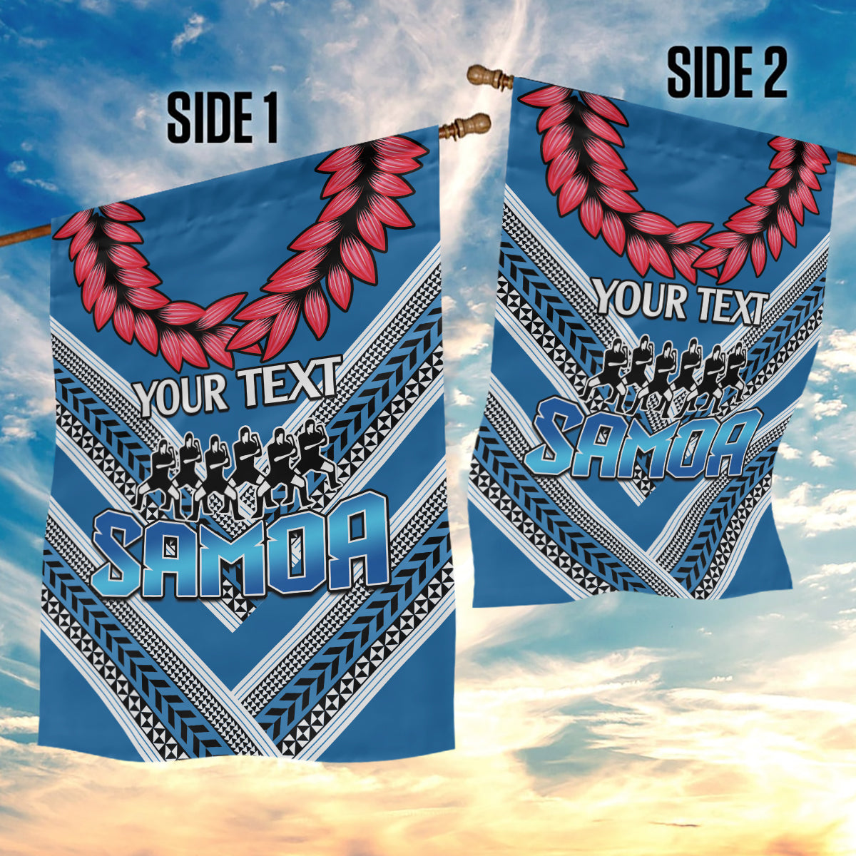 Custom Manuma Samoa Rugby Garden Flag Ula fala Samoan Siva Tau Tribal - Vibe Hoodie Shop