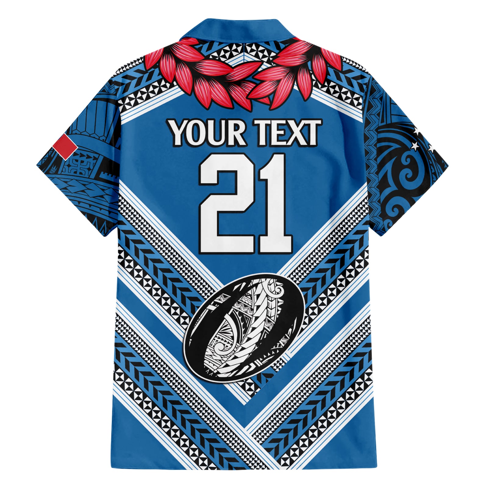 Custom Manuma Samoa Rugby Hawaiian Shirt Ula fala Samoan Siva Tau Tribal - Vibe Hoodie Shop