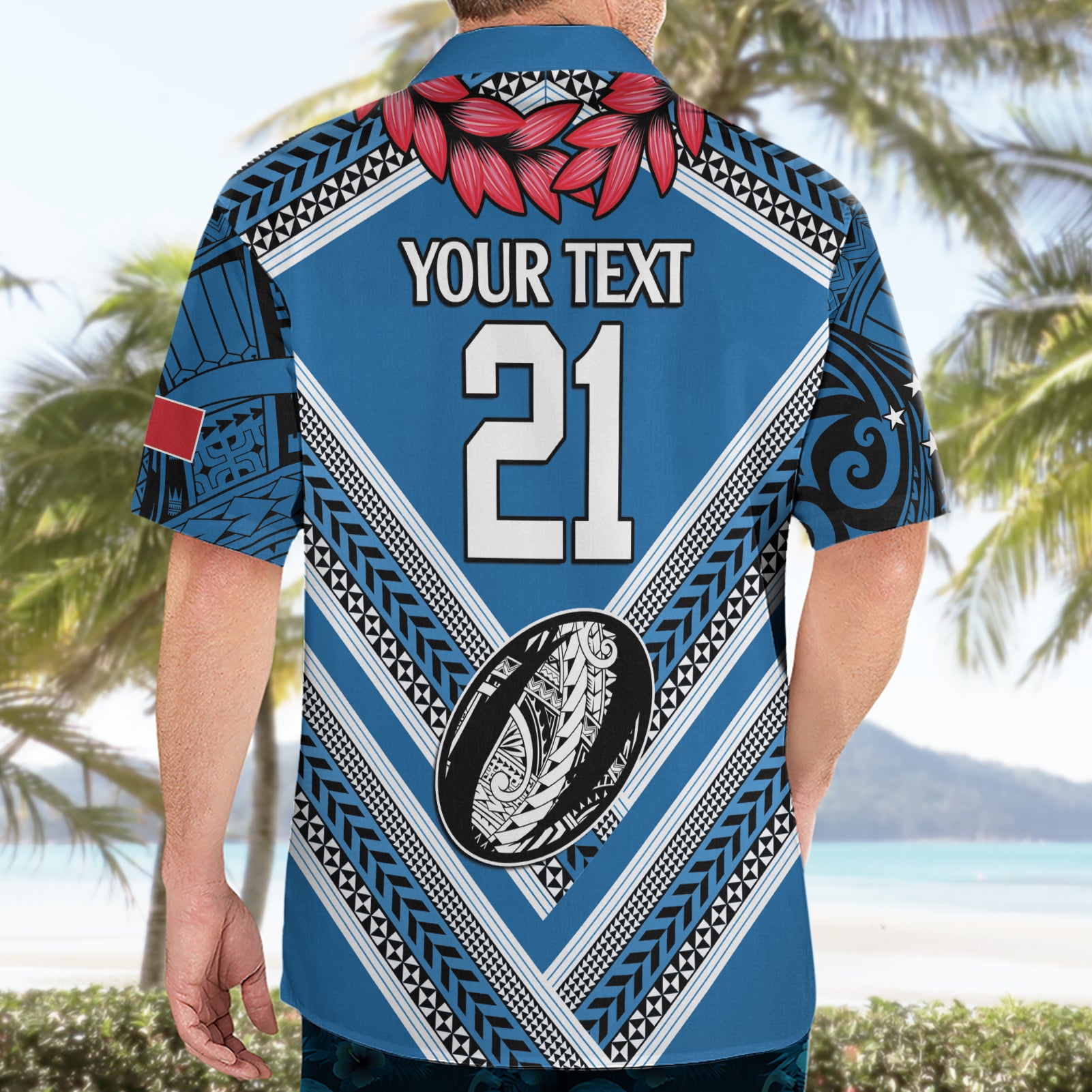 Custom Manuma Samoa Rugby Hawaiian Shirt Ula fala Samoan Siva Tau Tribal - Vibe Hoodie Shop