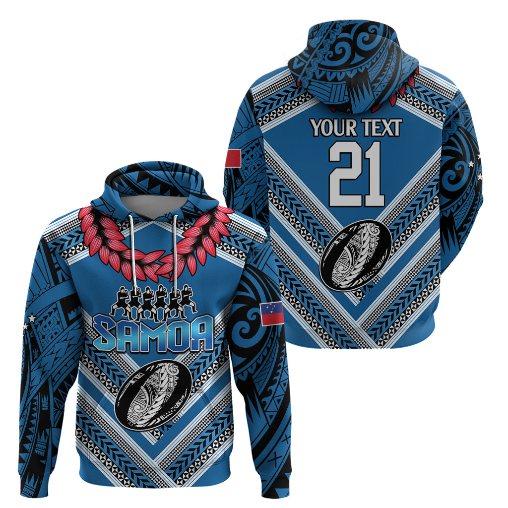 Custom Manuma Samoa Rugby Hoodie Ula fala Samoan Siva Tau Tribal LT9 - Vibe Hoodie Shop