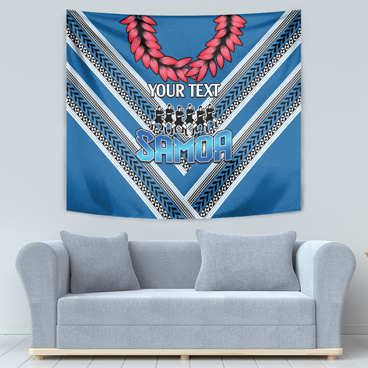 Custom Manuma Samoa Rugby Tapestry Ula fala Samoan Siva Tau Tribal - Vibe Hoodie Shop