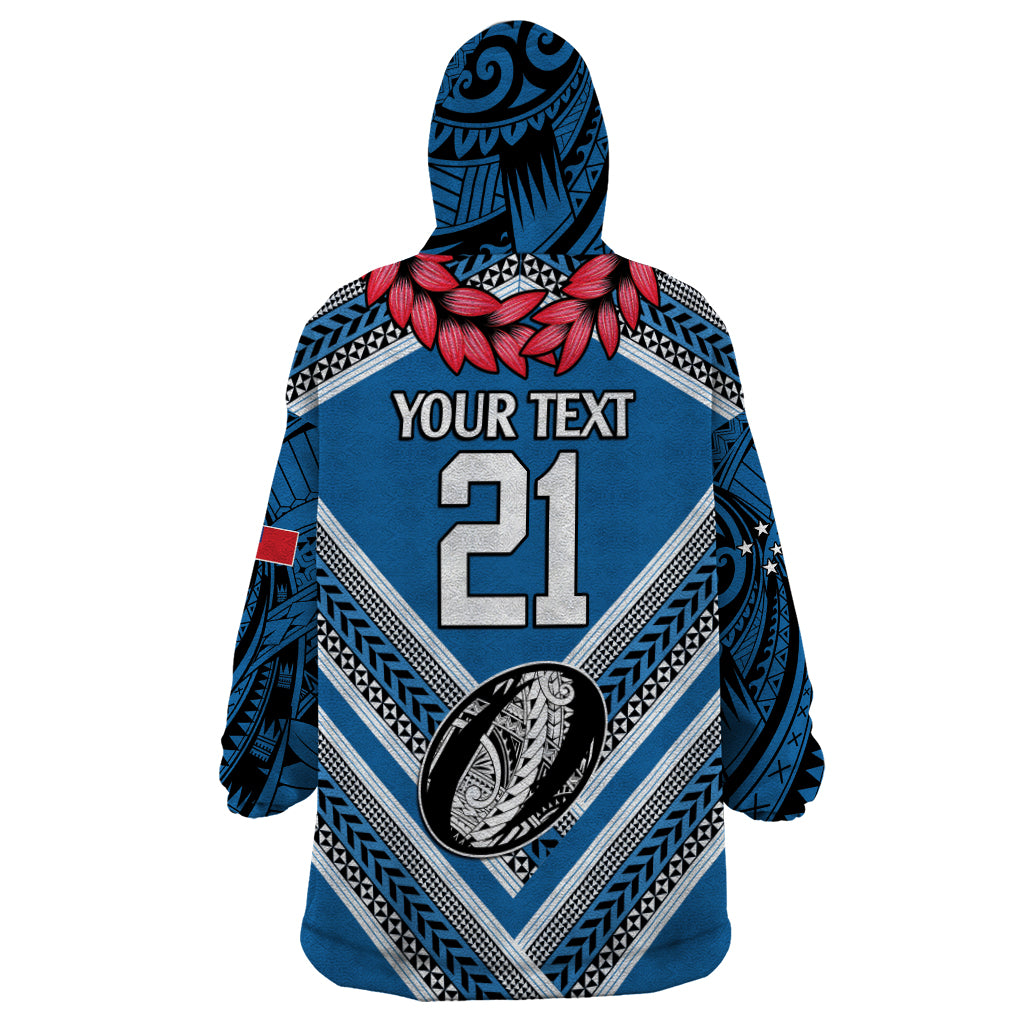 Custom Manuma Samoa Rugby Wearable Blanket Hoodie Ula fala Samoan Siva Tau Tribal - Vibe Hoodie Shop