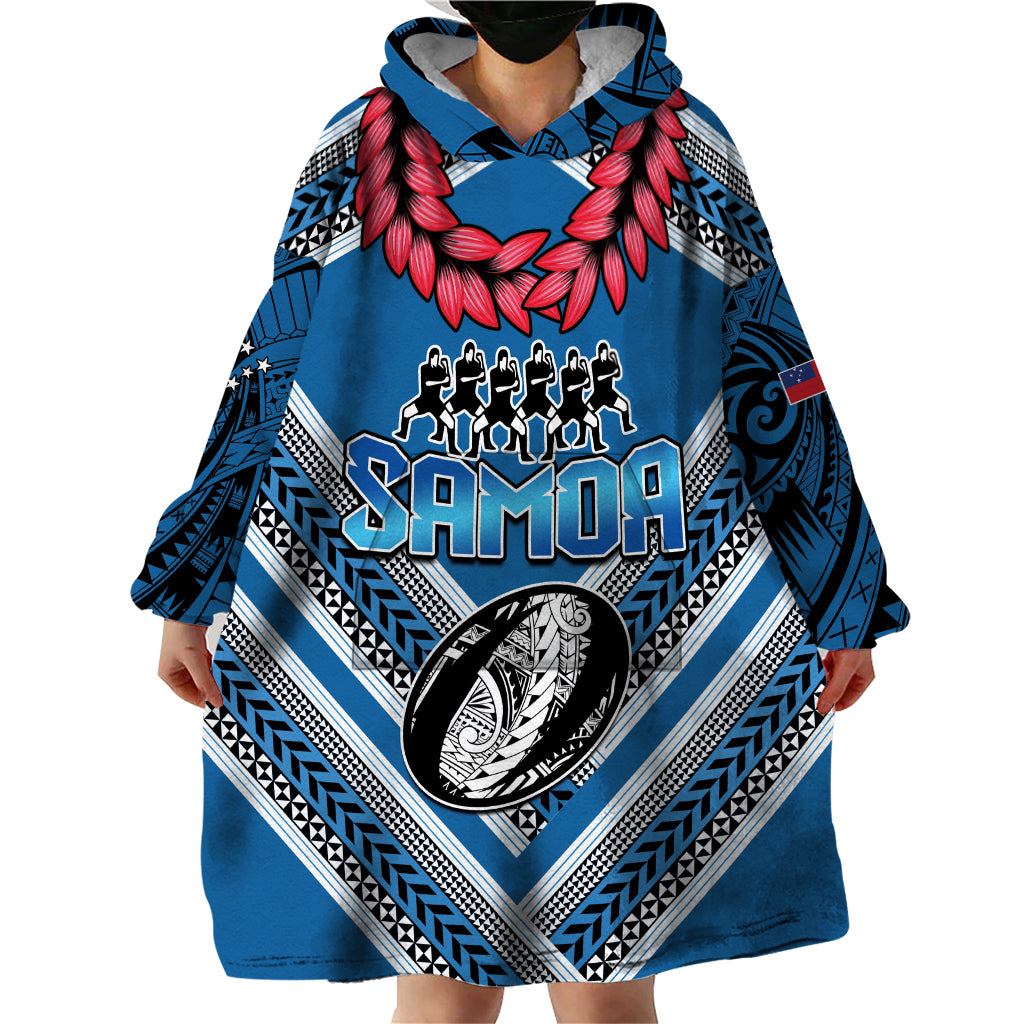 Custom Manuma Samoa Rugby Wearable Blanket Hoodie Ula fala Samoan Siva Tau Tribal - Vibe Hoodie Shop