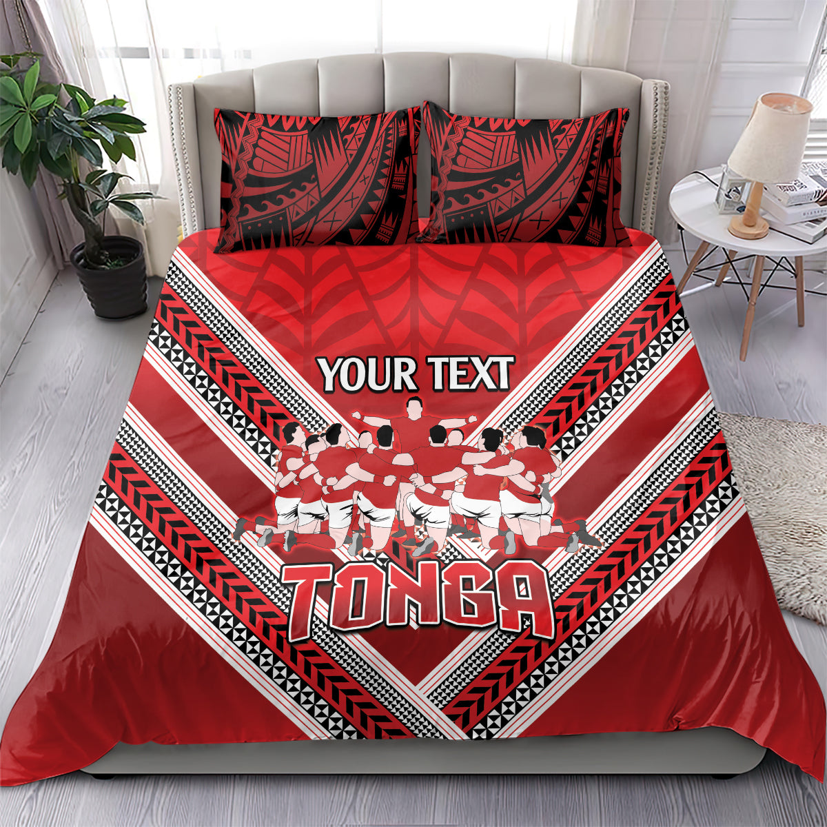 Custom Tonga Rugby Bedding Set Tonga Sipi Tau Ngatu Tribal Pattern - Vibe Hoodie Shop