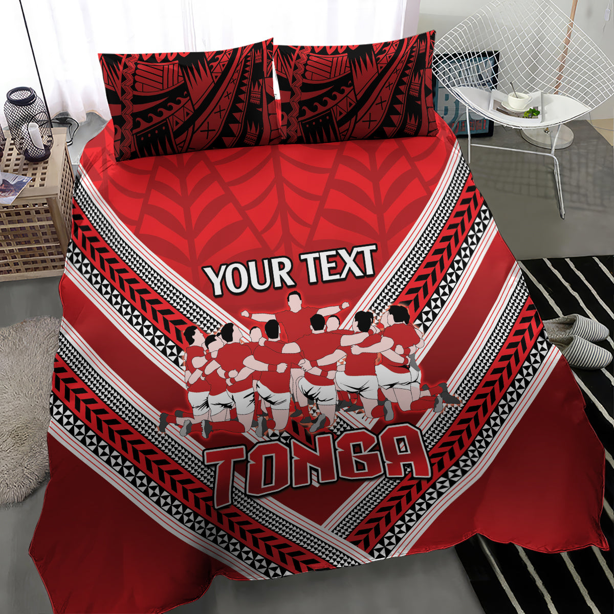 Custom Tonga Rugby Bedding Set Tonga Sipi Tau Ngatu Tribal Pattern - Vibe Hoodie Shop