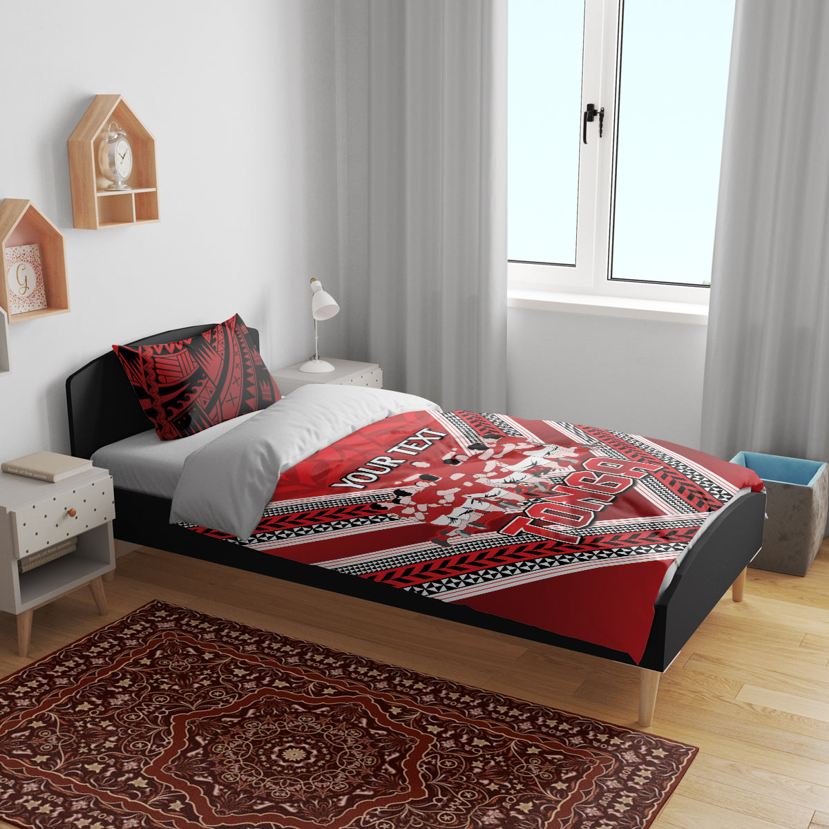 Custom Tonga Rugby Bedding Set Tonga Sipi Tau Ngatu Tribal Pattern - Vibe Hoodie Shop