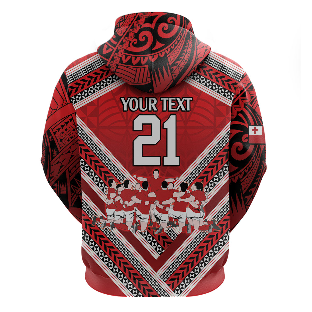 Custom Tonga Rugby Hoodie Tonga Sipi Tau Ngatu Tribal Pattern LT9 - Vibe Hoodie Shop